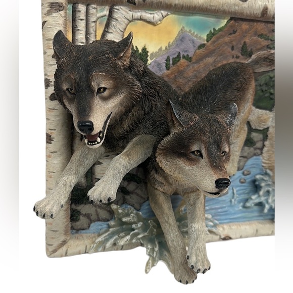 Rare Bradford Exchange "The Force of Nature Living Print" 3D Wolves Wall Art - Picture 8 of 14